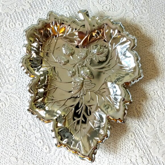 Sterling Craft Leaf Trays Vintage Set of 4 Made in Hong Kong - Picture 2 of 12